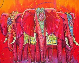 Indian Elephants Art diamond painting