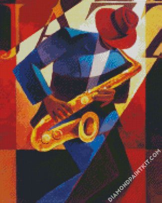 Jazz Saxophone Player diamond painting