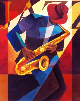 Jazz Saxophone Player diamond painting