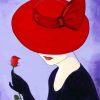 Lady In Red Hat diamond painting