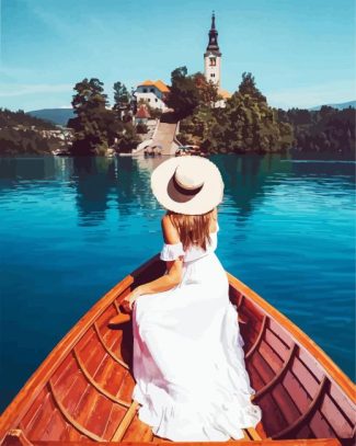 Lake Bled Boat Trip diamond painting