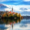 Lake Bled In Fall diamond painting