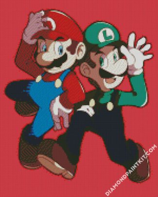 Luigi And Mario Brothers diamond painting