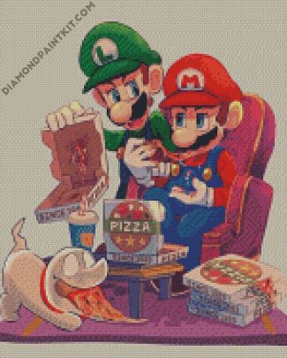 Luigi And Mario diamond painting