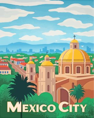 Mexico City Travel Poster diamond painting