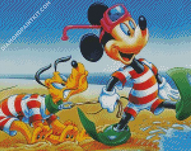 Mickey Mouse And Pluto diamond painting