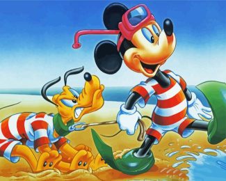 Pluto And Mickey Mouse - 5D Diamond Painting 