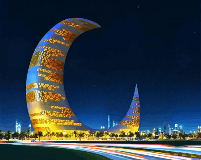Moon Tower Dubai diamond painting