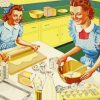 Mother And Daughter Cooking diamond painting