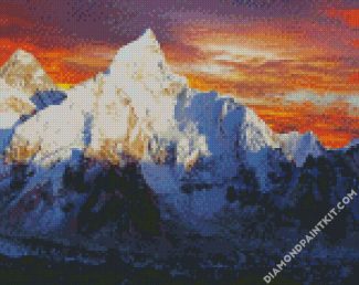 Mount Everest At Sunset diamond paintings