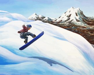 Mountains Snowboarding diamond painting