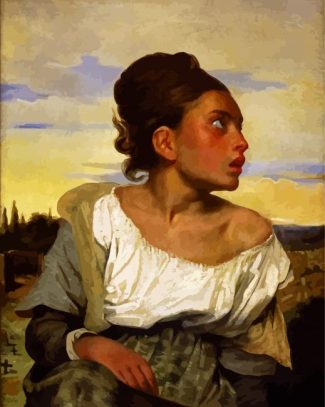 Orphan Girl At The Cemetery Delacroix Eugène diamond painting
