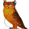 Owl With headphones diamond painting