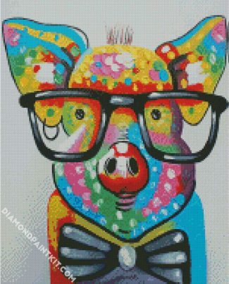 Pig With Glasses diamond painting