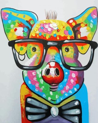Pig With Glasses diamond painting