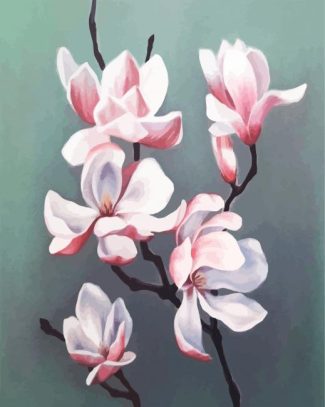 Pink White Magnolia diamond painting