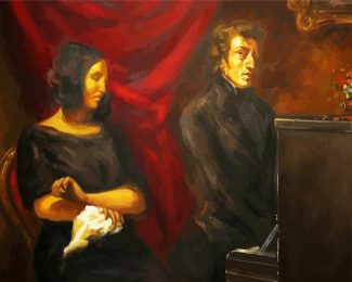 Portrait Of Frédéric Chopin And George Sand Delacroix Eugène diamond painting