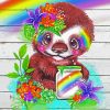 Rainbow Sloth diamond painting