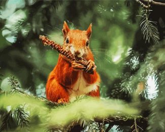 Red Squirrel diamond painting