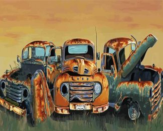 Rusty Ford Trucks diamond painting