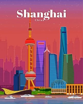 Shanghai City Poster diamond painting