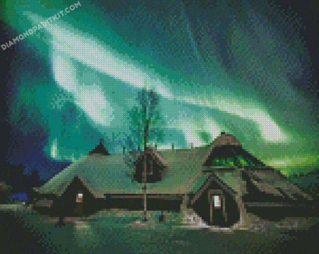 Snow Northern Lights Aurora diamond paintings