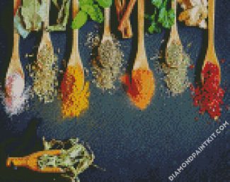 Spices And Herbs Spoons diamond painting
