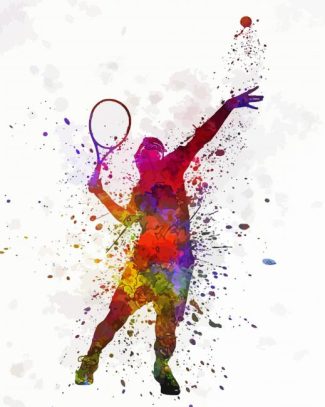 Splatter Tennis Player diamond painting