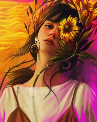 Sunflower Girl Art diamond painting
