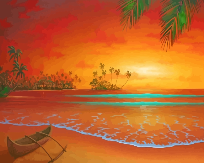 Sunrise Island diamond painting