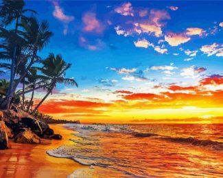 Sunset Beach Paradise diamond painting