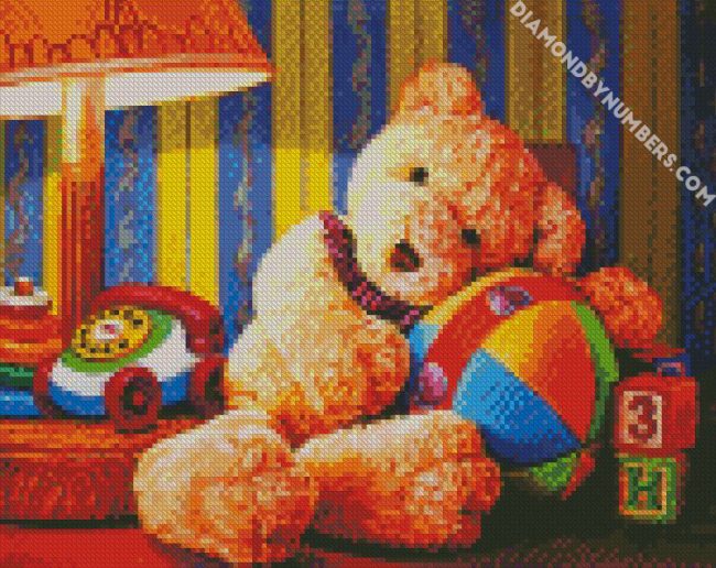 Teddy Bear Cuddling diamond painting