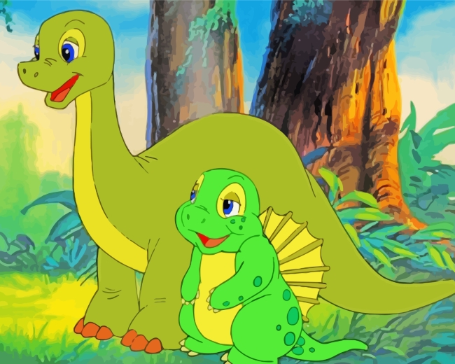 The Little Dinosaur Cartoon - 5D Diamond Painting 