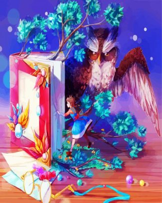 The Magical Book and Owl diamond painting