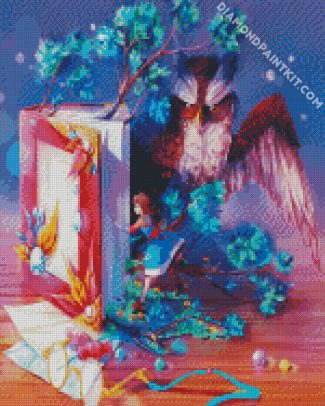 The Magical Book and Owl diamond paintings