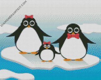 The Penguins Family diamond painting