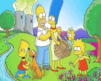 The Simpsons In Picnic diamond painting