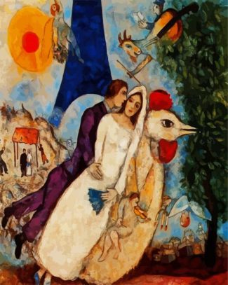 The Betrothed And Eiffel Tower Chagall diamond painting