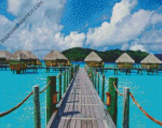Tropical Polynesia Island diaomnd painting
