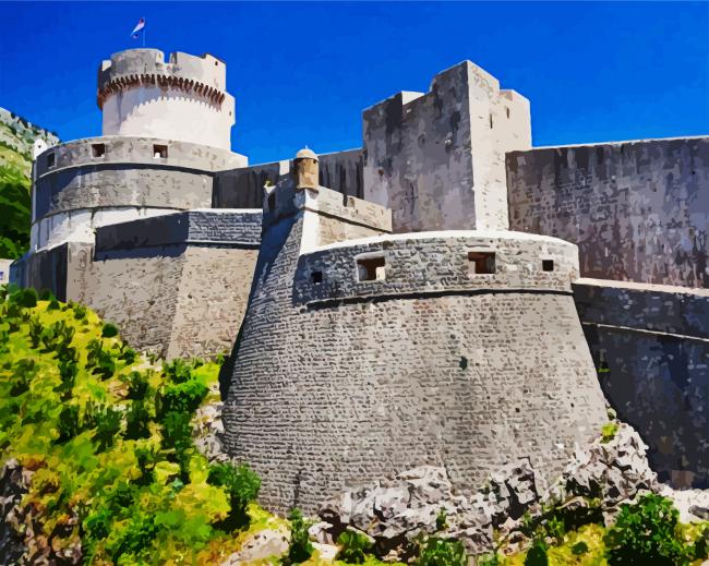 Tvrdava Castle Minceta Dubrovnik diamond painting