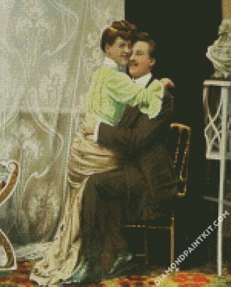 Vintage Hugging Couple diamond painting