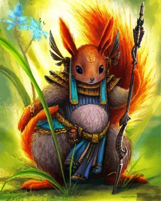 Warrior Red Squirrel diamond painting