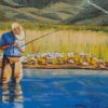 Western Man Fishing diamond paintings