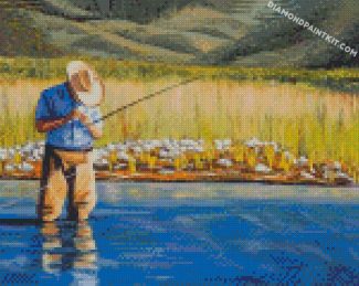 Western Man Fishing diamond paintings