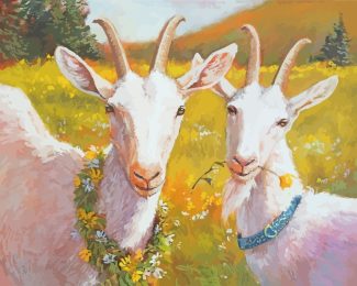 White Goats diamond painting
