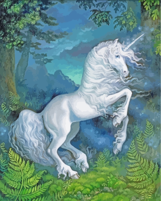 White Unicorn diamond painting