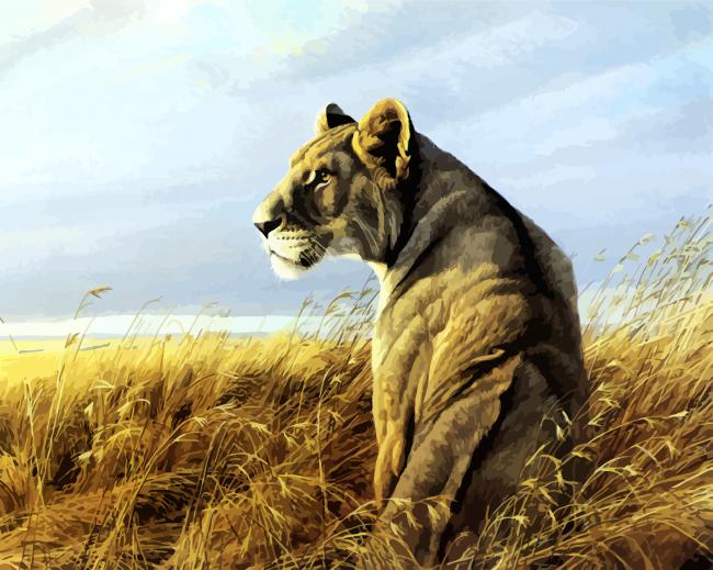 Wild Lioness diamond painting