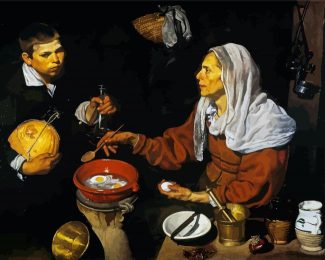 Woman Cooking Eggs diamond painting