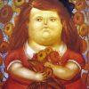 Woman With Flowers Fernando Botero diamond painting