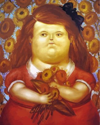 Woman With Flowers Fernando Botero diamond painting